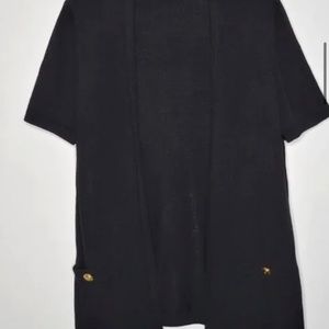 St. John Basics Santana Knit Open Front Short Sleeve Cardigan